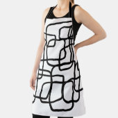 Moderne Abstrakte Linie Schwarz/Weiß Schürze (InSitu)