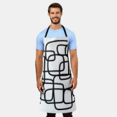 Moderne Abstrakte Linie Schwarz/Weiß Schürze (Getragen)