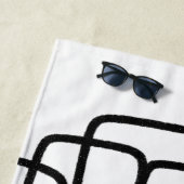 Moderne Abstrakte Linie Schwarz/Weiß Strandtuch (Beispiel)