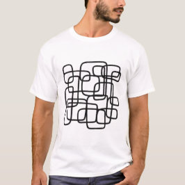 Moderne Abstrakte Linie Schwarz/Weiß T-Shirt