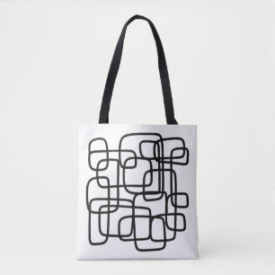 Moderne Abstrakte Linie Schwarz/Weiß Tasche