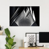 Moderne abstrakte Linien 3D-Architektur Poster (Heimbüro)
