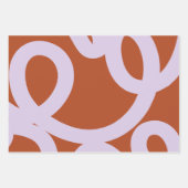 Moderne Abstrakte Linien braun und Lila Geschenkpapier Set (Vorderseite 2)