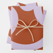 Moderne Abstrakte Linien braun und Lila Geschenkpapier Set (Beispiel)