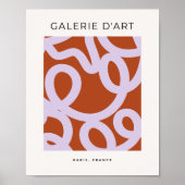 Moderne Abstrakte Linien braun und Lila Poster (Vorne)