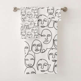 Moderne Abstrakte Linien gegenüber der Kunst der k Badhandtuch Set