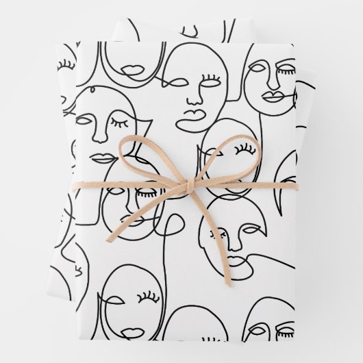 Moderne Abstrakte Linien gegenüber der Kunst der k Geschenkpapier Set (Beispiel)