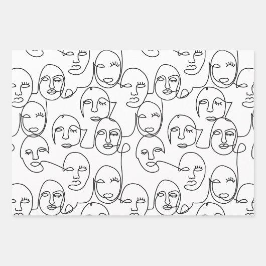 Moderne Abstrakte Linien gegenüber der Kunst der k Geschenkpapier Set (Vorderseite)