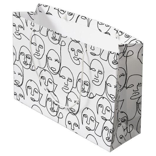 Moderne Abstrakte Linien gegenüber der Kunst der k Große Geschenktüte (Rückseite Schrägansicht)