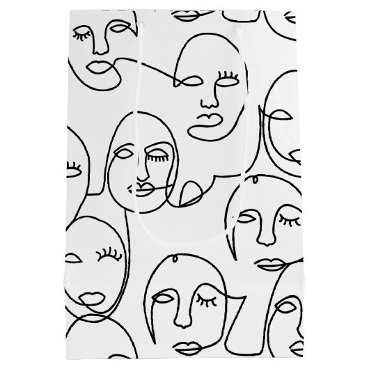 Moderne Abstrakte Linien gegenüber der Kunst der k Mittlere Geschenktüte (Rückseite)