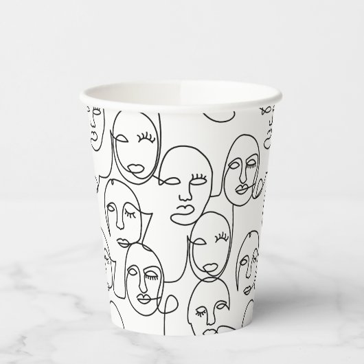 Moderne Abstrakte Linien gegenüber der Kunst der k Pappbecher (Links)