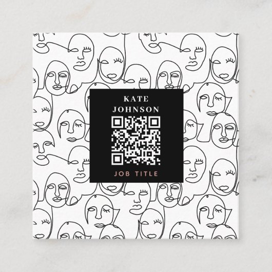 Moderne Abstrakte Linien gegenüber der Kunst der k Quadratische Visitenkarte (Vorderseite)