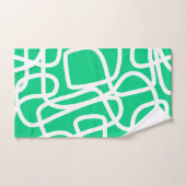 Moderne Abstrakte Linien grün weiß Niedlich Whimsi Badhandtuch Set (Handtuch)