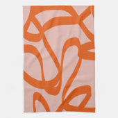 Moderne Abstrakte Linien pfirsich und brennen Oran Geschirrtuch (Vertikal)