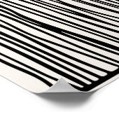 Moderne Abstrakte Linien Schwarz-Weiß-Wand Kunst Poster (Ecke)