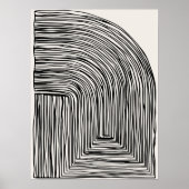 Moderne Abstrakte Linien Schwarz-Weiß-Wand Kunst Poster (Vorne)