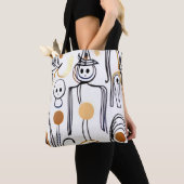 Moderne abstrakte Linienkunst Halloween Herbst Tasche (Von Nahem)