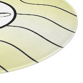 Moderne abstrakte Linienkunst Initiale Buttergelb Schneidebrett (Ecke)