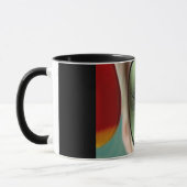 Moderne abstrakte Linienkunst Schwarze Tasse | Min (Links)