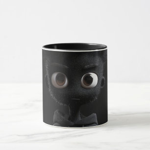 Moderne abstrakte Linienkunst Schwarze Tasse   Min