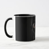 Moderne abstrakte Linienkunst Schwarze Tasse | Min (Links)
