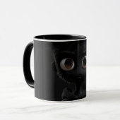 Moderne abstrakte Linienkunst Schwarze Tasse | Min (Vorderseite Links)