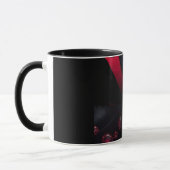 Moderne abstrakte Linienkunst Schwarze Tasse | Min (Links)