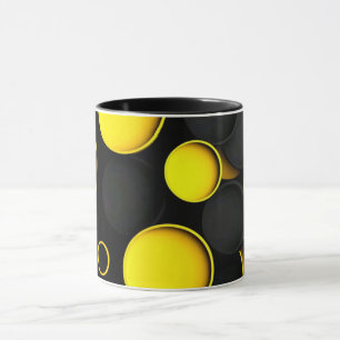 Moderne abstrakte Linienkunst Schwarze Tasse   Min