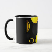 Moderne abstrakte Linienkunst Schwarze Tasse | Min (Links)
