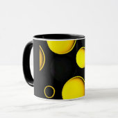 Moderne abstrakte Linienkunst Schwarze Tasse | Min (Vorderseite Links)