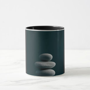 Moderne abstrakte Linienkunst Schwarze Tasse   Min