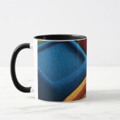 Moderne abstrakte Linienkunst Schwarze Tasse | Min (Links)