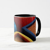 Moderne abstrakte Linienkunst Schwarze Tasse | Min (VorderseiteRechts)