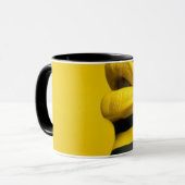Moderne abstrakte Linienkunst Schwarze Tasse | Min (Vorderseite Links)
