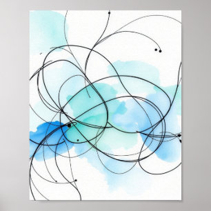 Moderne abstrakte Linienkunst-Wanddrucke Set von 3 Poster