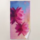 Moderne Abstrakte Lotus-Blume Strandtuch (Vorderseite)