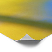 Moderne Abstrakte Macro-Gelbe Verdichtung auf blau Poster (Ecke)