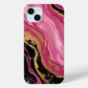 Moderne abstrakte Magenta Rosa Gold Glitzer Schwar Case-Mate iPhone Hülle