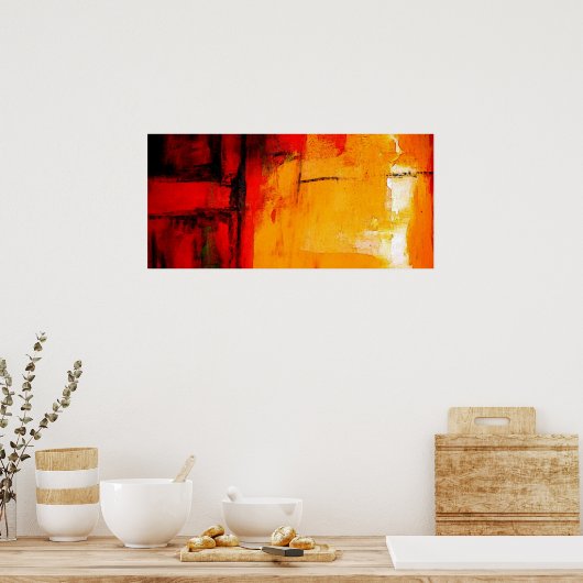 Moderne Abstrakte Malerei Art Print Poster (Küche)