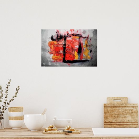 Moderne Abstrakte Malerei Art Print Poster (Küche)