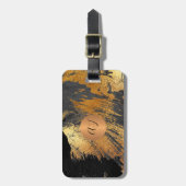 Moderne abstrakte Malerei aus Kupfergold-Monogramm Gepäckanhänger (Vorderseite vertikal)