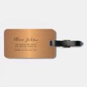 Moderne abstrakte Malerei aus Kupfergold-Monogramm Gepäckanhänger (Rückseite horizontal)