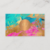 Moderne abstrakte Malerei aus Kupfergold-Monogramm Visitenkarte (Vorderseite)
