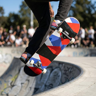 Moderne abstrakte Malerei   Blue Red Black Ästheti Skateboard