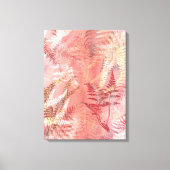 Moderne Abstrakte Malerei Coral Pink Fern Blätter Leinwanddruck (Vorderseite)