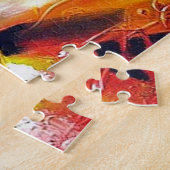 Moderne Abstrakte Malerei Gelbgrün Lila Puzzle (Seite)