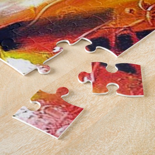 Moderne Abstrakte Malerei Gelbgrün Lila Puzzle (Seite)