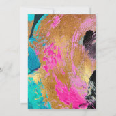 Moderne abstrakte Malerei Goldschrift Dunkle Hochz Einladung (Rückseite)