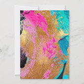 Moderne abstrakte Malerei Goldskript Foto Hochzeit Save The Date (Rückseite)