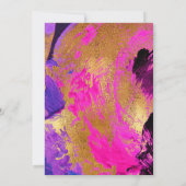 Moderne abstrakte Malerei Goldskript rosa Hochzeit Einladung (Rückseite)